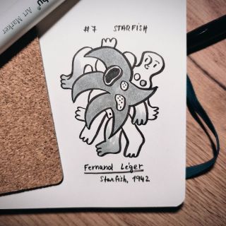 Inktober, DEN 7, starfish 🏝️ - Ferdinand Lèger, Starfish, 1942 Byl to fakt oříšek najít slavný obraz, na kterém by byla...